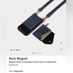 Indigo and Gold Crossbody Phone Case iPhone 17 Pro